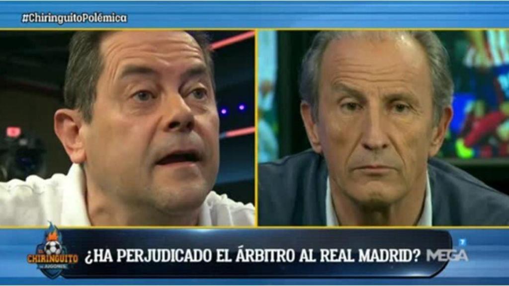 Roncero y Petón en El Chiringuito. Foto Twitter (@elchiringuitotv)