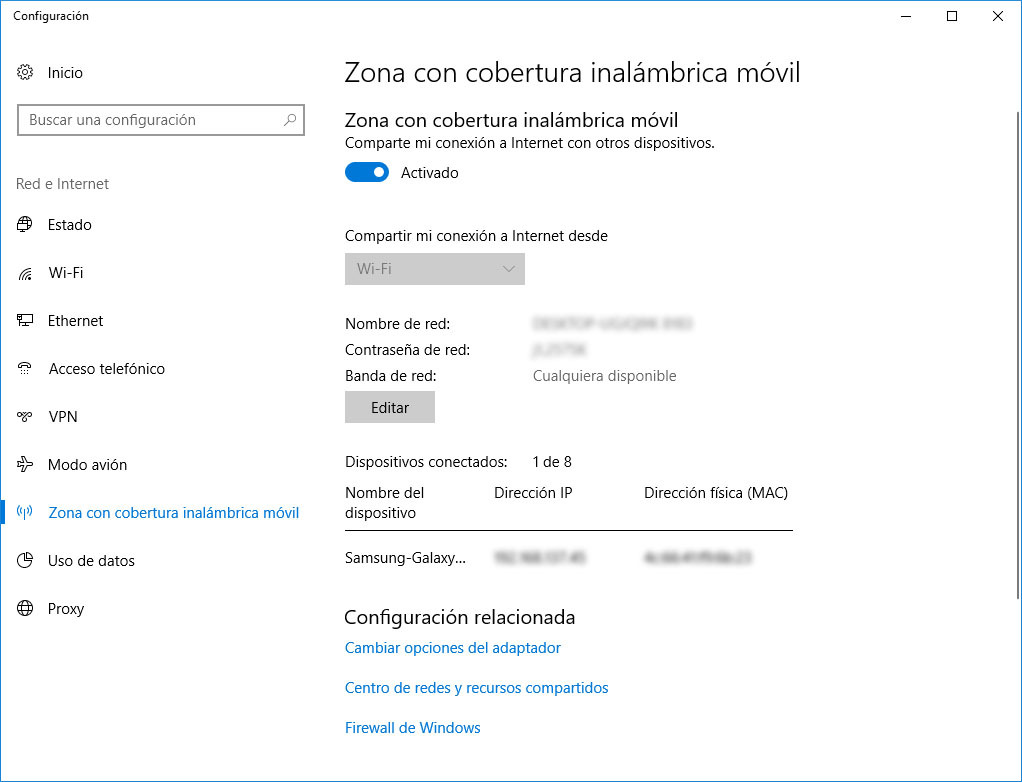 zona con cobertura movil tethering windows 10