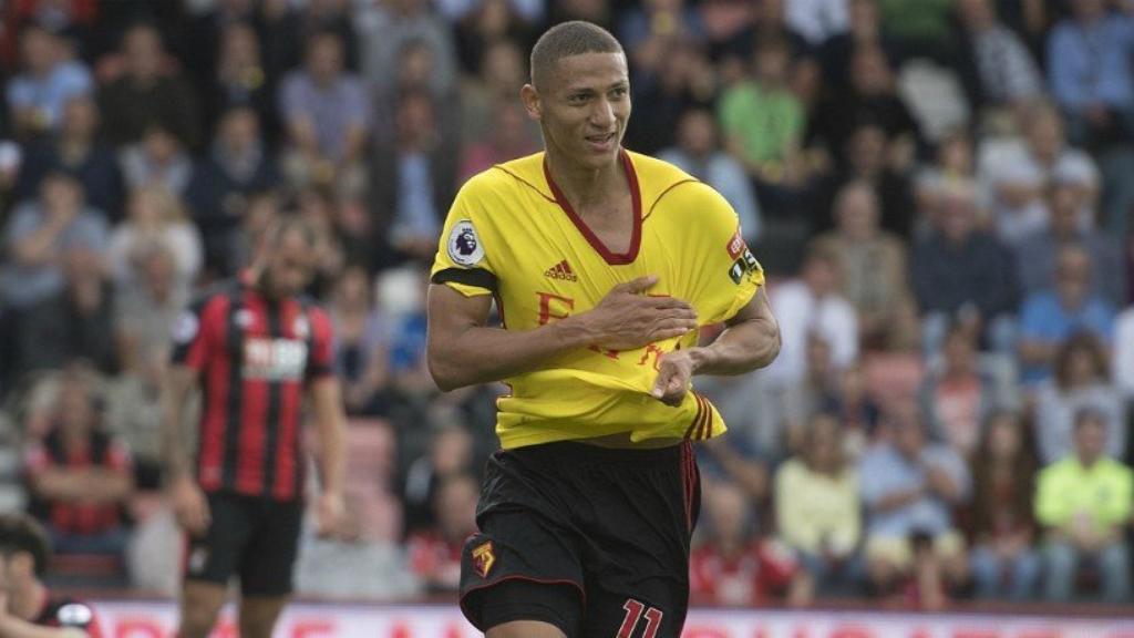 Richarlison celebrando un gol con el Watford. Foto: watfordfc.com