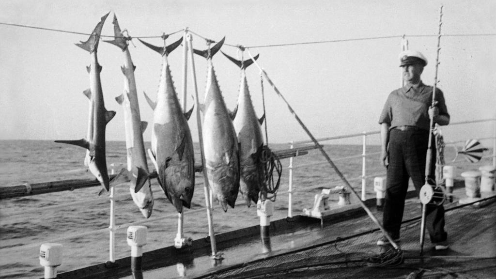 Franco, durante una jornada de pesca.