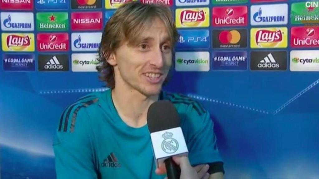 Modric, en zona mixta