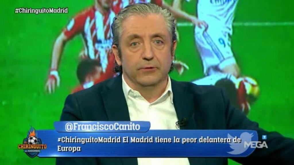 Pedrerol, en El Chiringuito. Foto: Twitter (@elchiringuitotv)