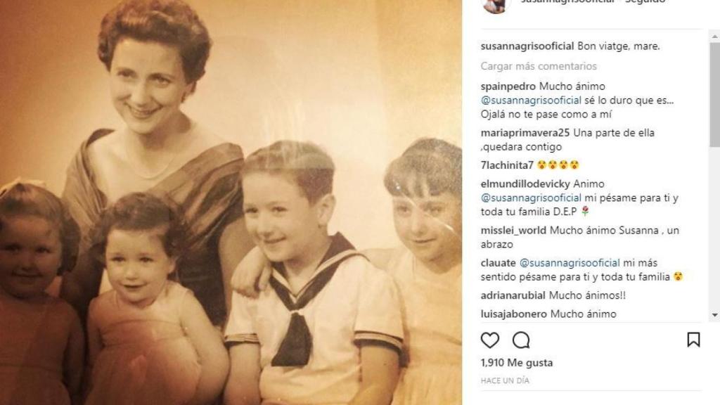 La publicación de Susanna Griso sobre su madre.
