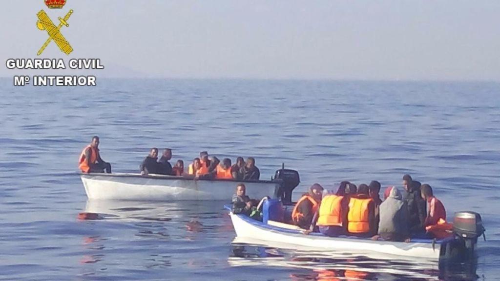 Pateras interceptadas en el Estrecho.