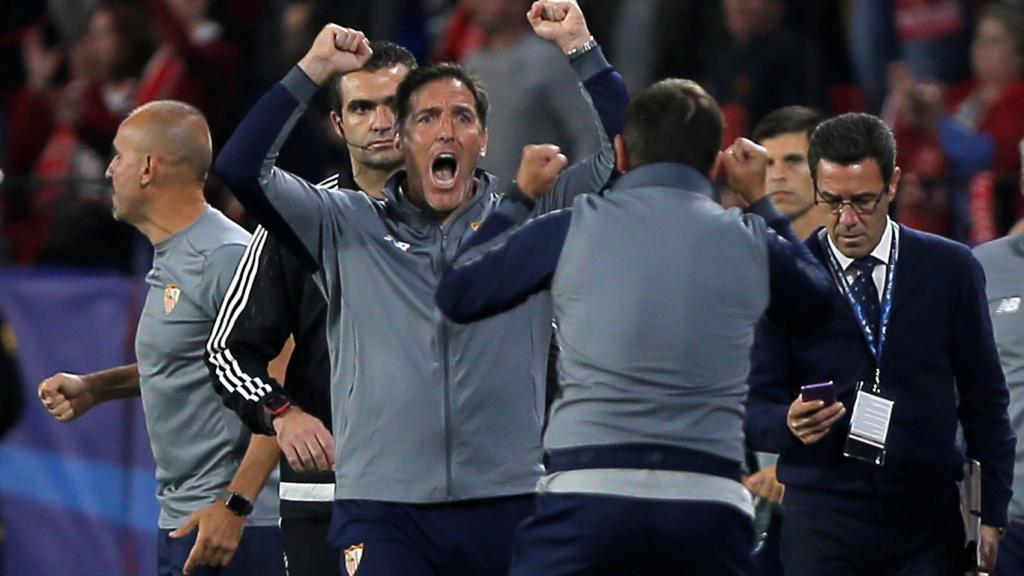 Berizzo celebra un gol.
