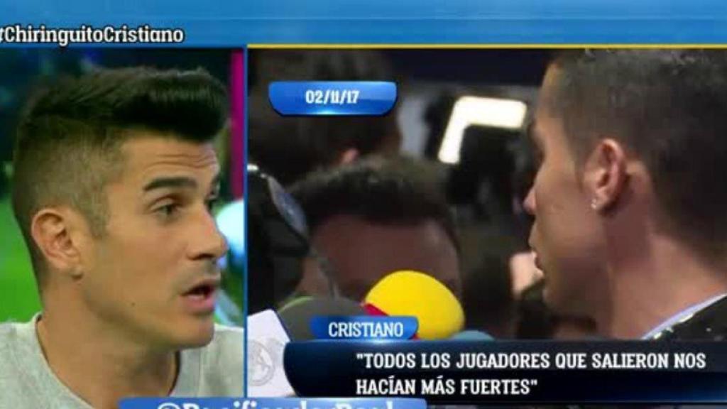 Álvaro Benito, en El Chiringuito. Foto Twitter (@elchiringuitotv)