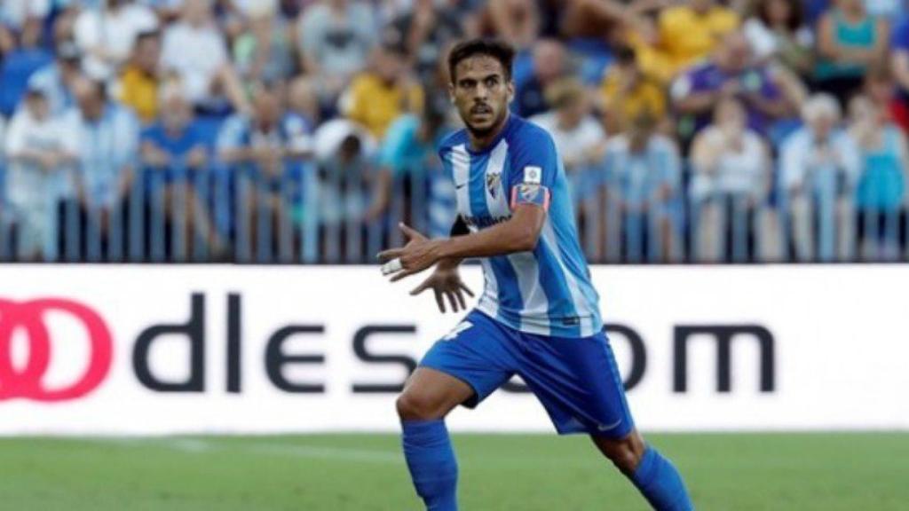 Recio, en un partido del Malaga. Foto. malagacf.com
