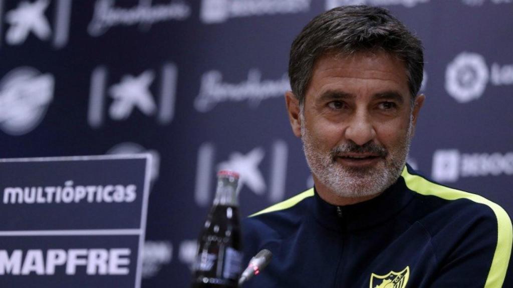 Míchel, en rueda de prensa. Foto. malagacf.com