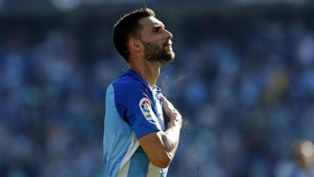 Borja Bastón, en un partido del Málaga. Foto. Twitter (@MalagaCF)