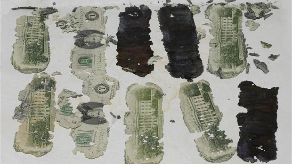 Algunos de los billetes encontrados.