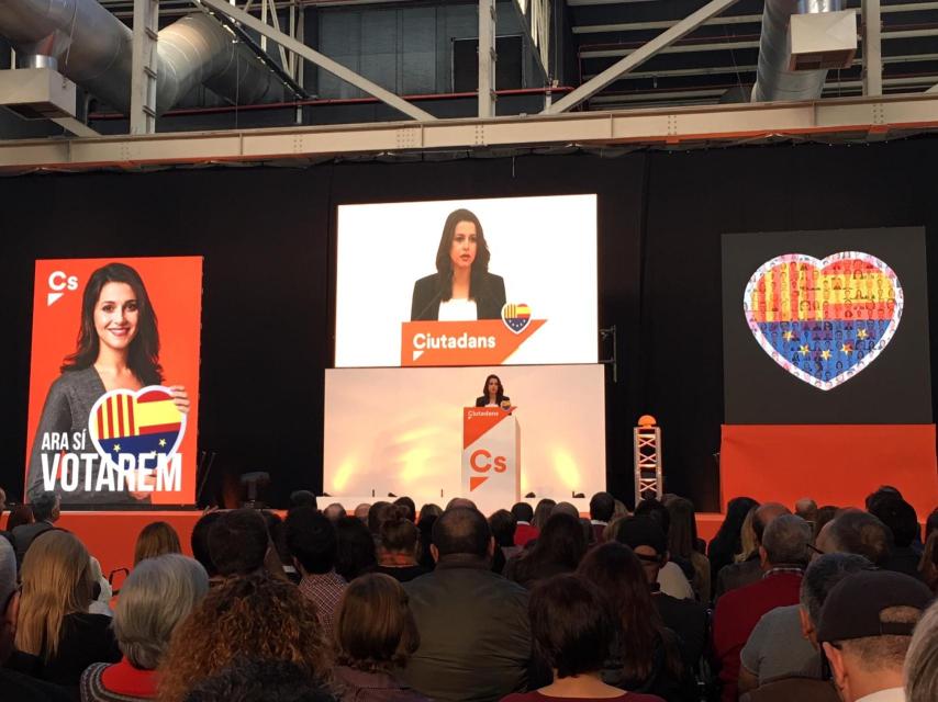 Inés Arrimadas durante la presentación de la campaña de Ciudadanos