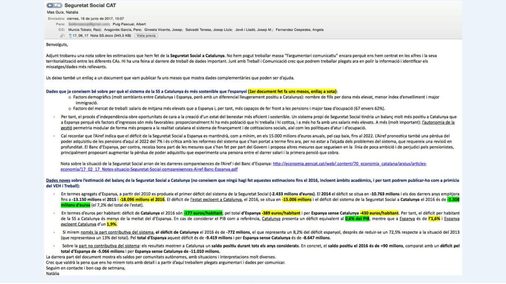 Conversaciones sobre la creación de la Seguridad Social catalana.