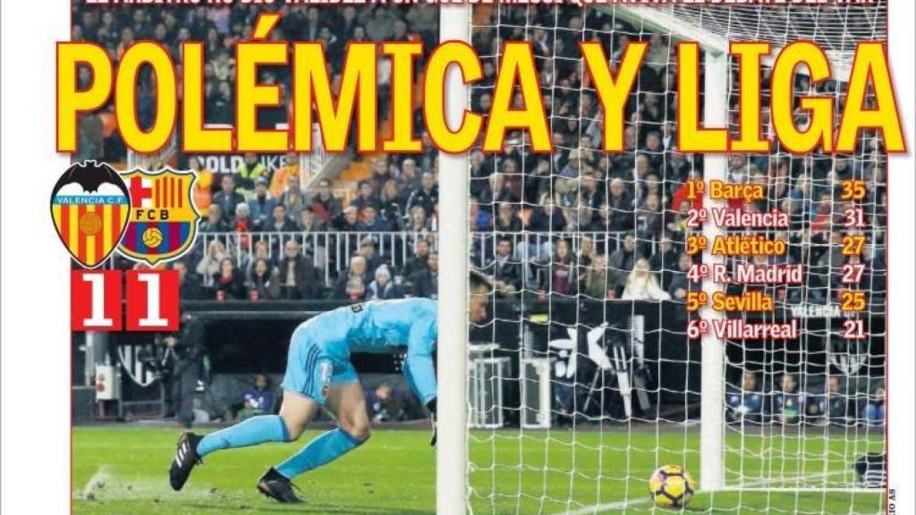 Portada del diario AS