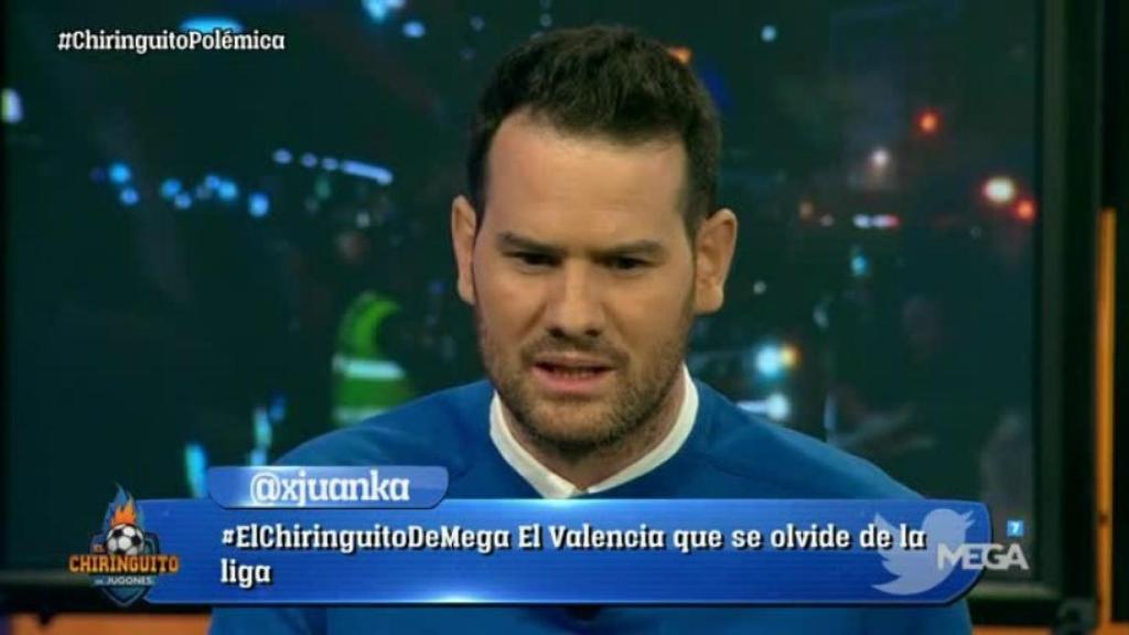 Quim Domènech estalla en El Chiringuito. Foto: Twitter (@elchiringuitotv)