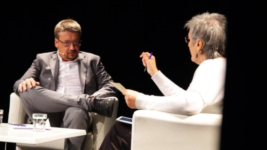 El candidato e Catalunya en Comú, Xavier Domènech, este lunes en Barcelona.