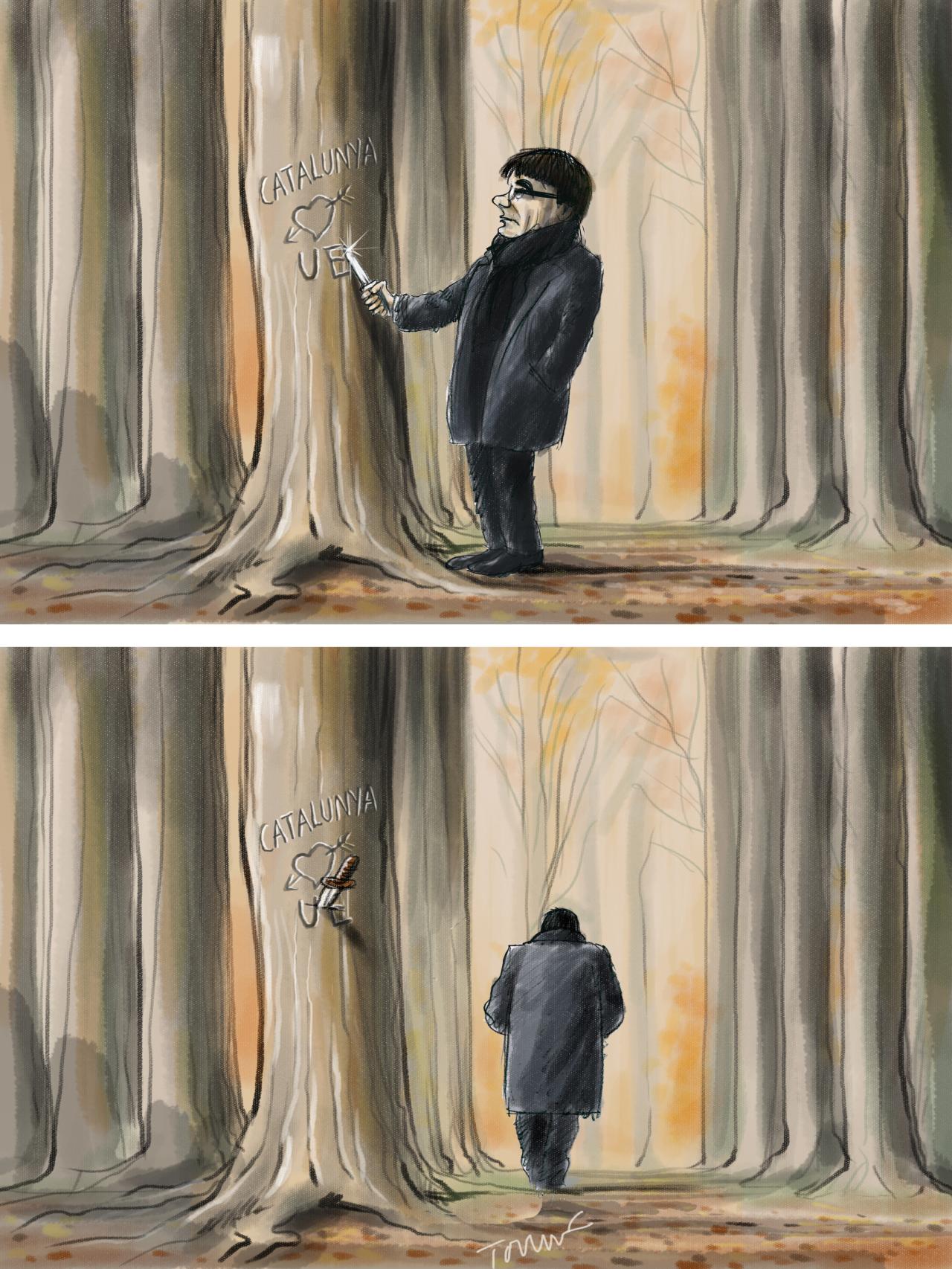 La rectificación trapera de Puigdemont