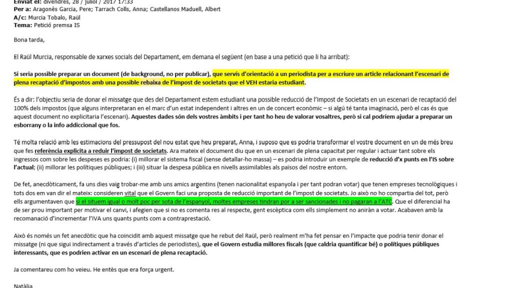 Correo intervenido por la Guardia Civil.