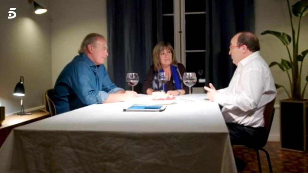 Iceta en la comida junto a Bertín y a Núria.