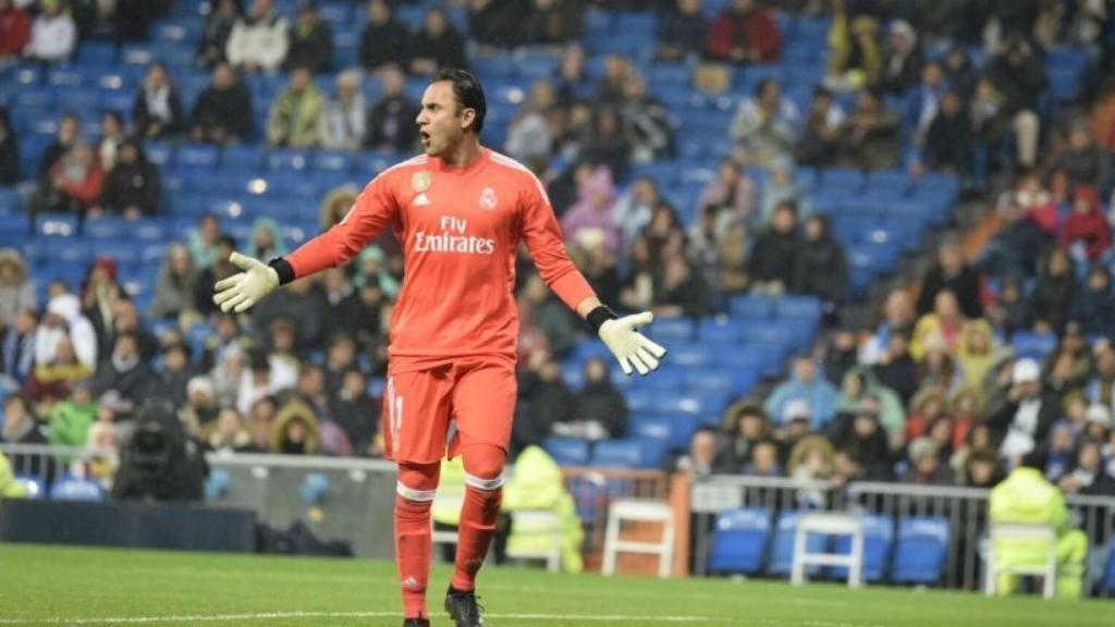 Keylor Navas se lamenta. Lucía Contreras / El Bernabéu