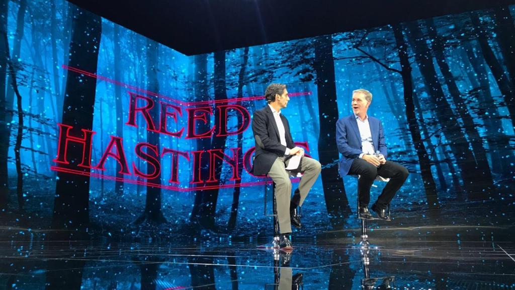 Pallete y Reed Hastings, CEO de Netflix.