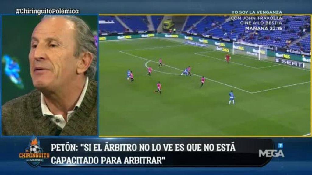 Petón en El Chiringuito. Foto: Twitter (@elchiringuitotv)