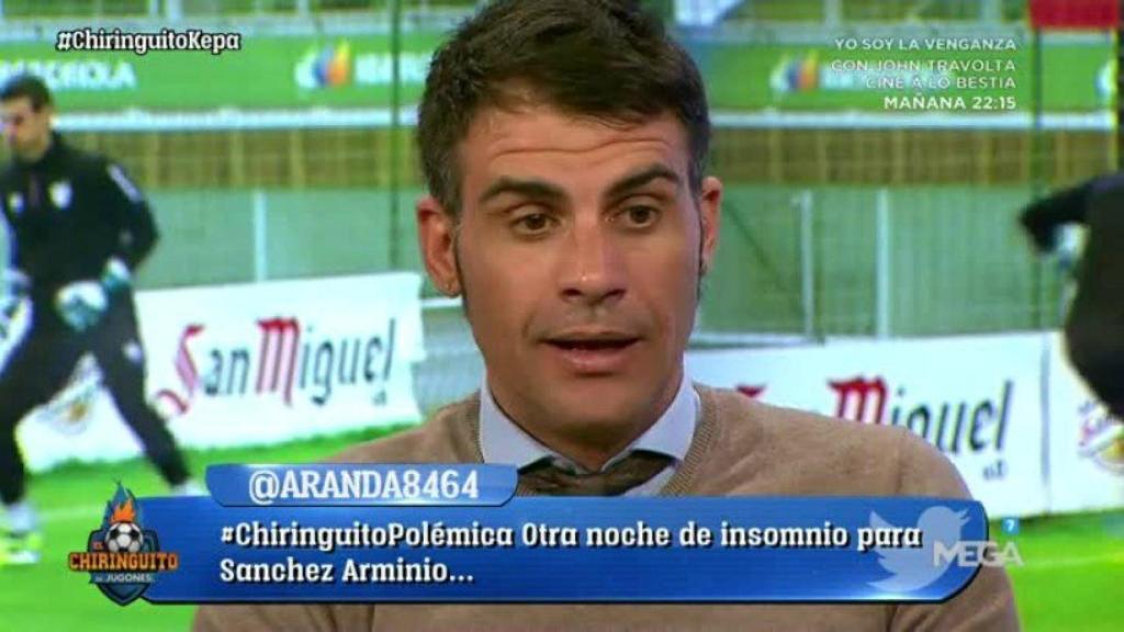 Óscar Pereiro habla sobre Kepa en El Chiringuito. Foto: Twitter (@elchiringuitotv)