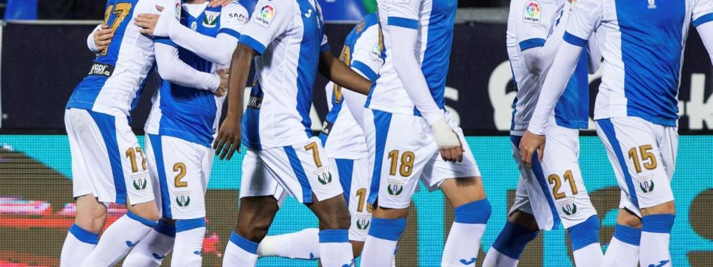 Los jugadores del Leganés celebran un gol.