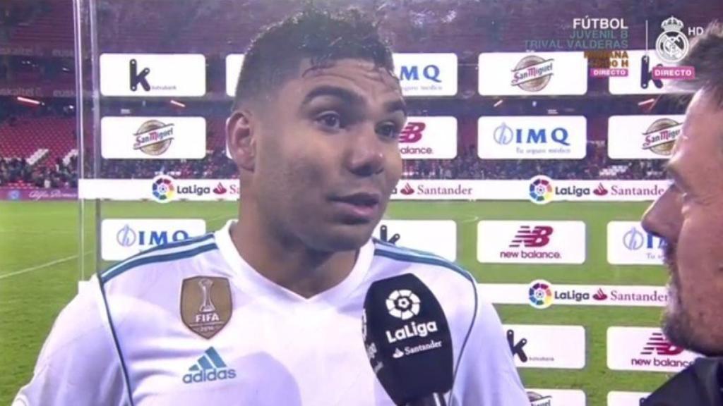 Casemiro habla al final del patrido