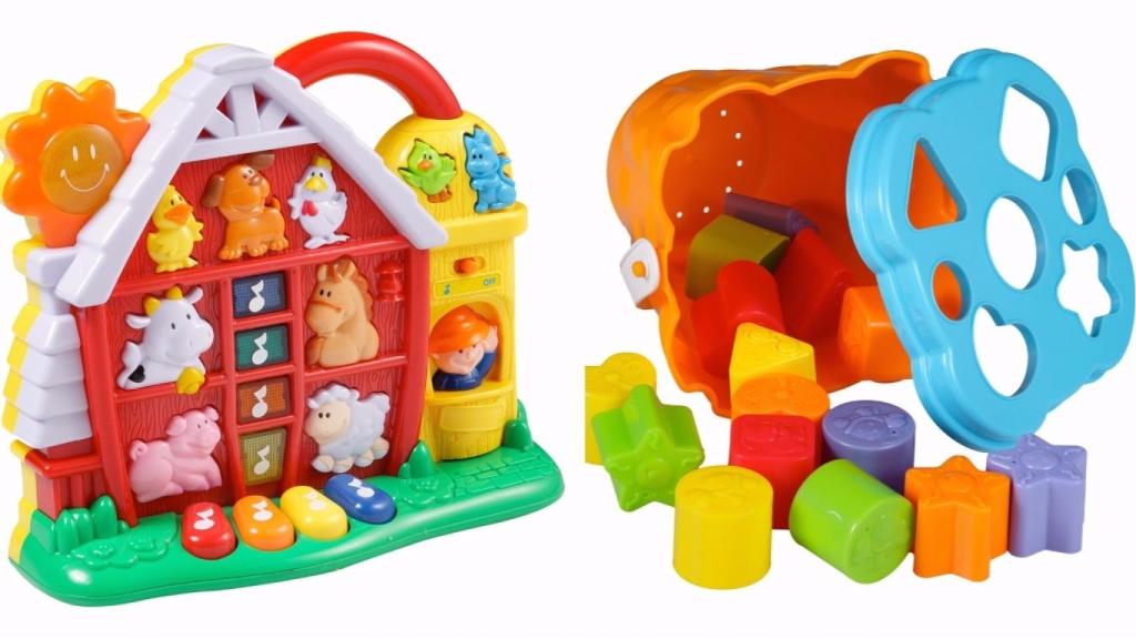 Cubo de formas repleto de colores y granja musical de Eduland.