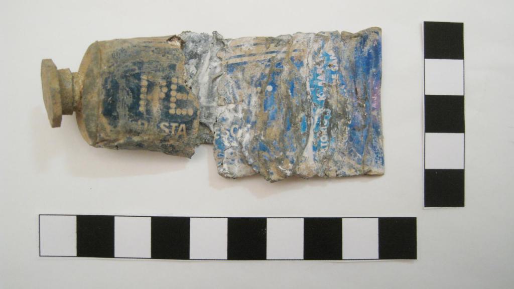 Los arqueólogos encontraron un tubo de pasta de dientes en la zona.