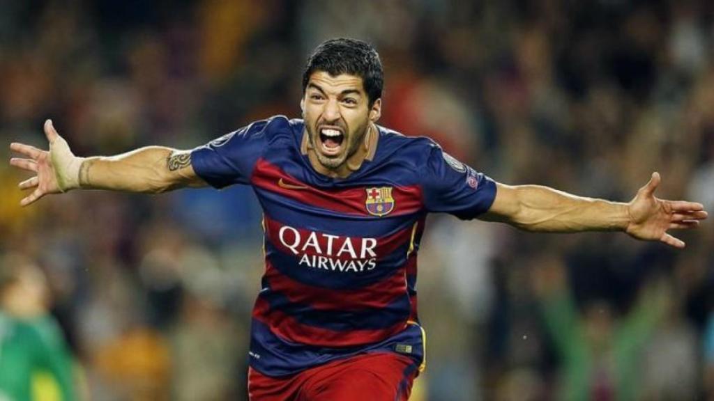 Luis Suárez celebra un tanto. Foto: fcbarcelona.es
