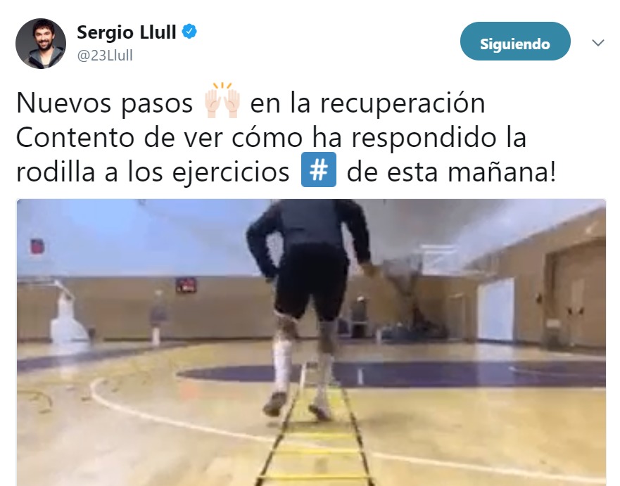 Sergio Llull, cada vez más cerca: ya ejercita la rodilla