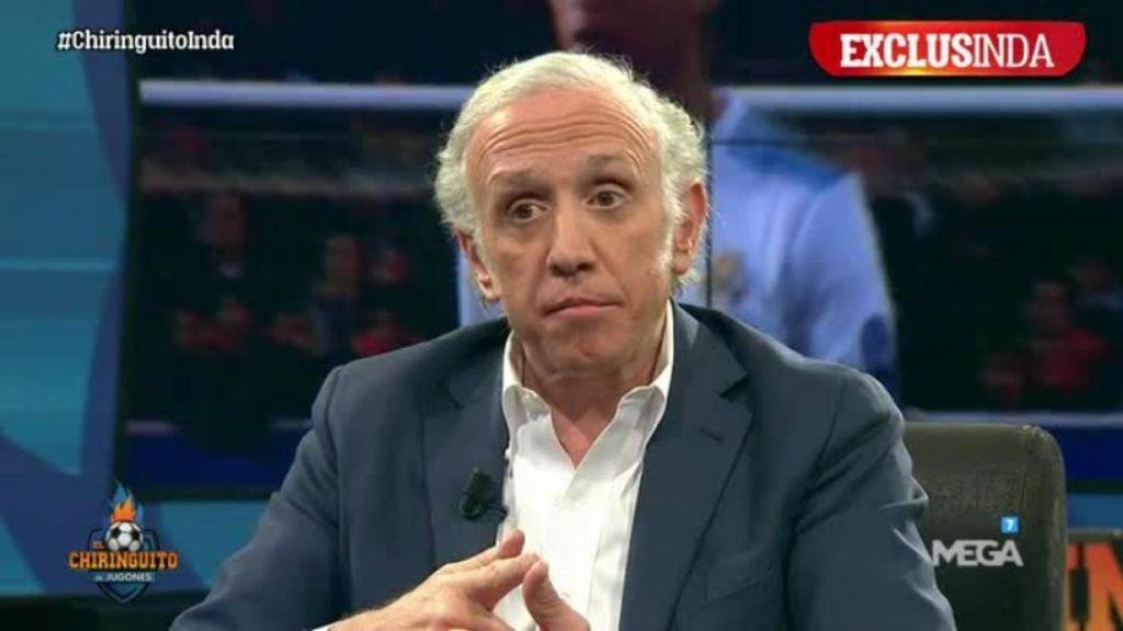 Inda, en El Chiringuito. Foto: Twitter (@elchiringuitotv)