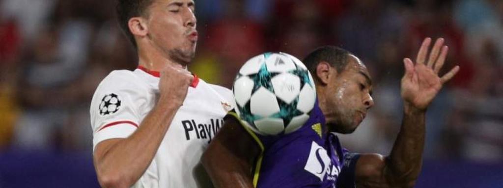 Imagen del Sevilla - Maribor de ida.