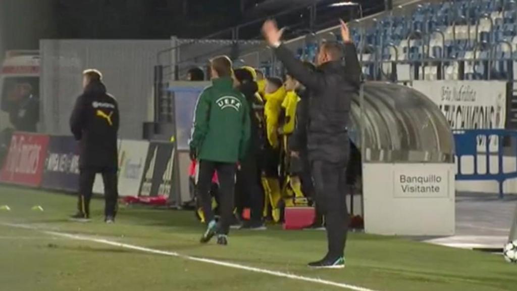 Guti durante el partido frente al Dortmund