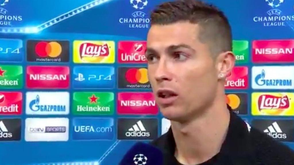 Cristiano Ronaldo en zona mixta