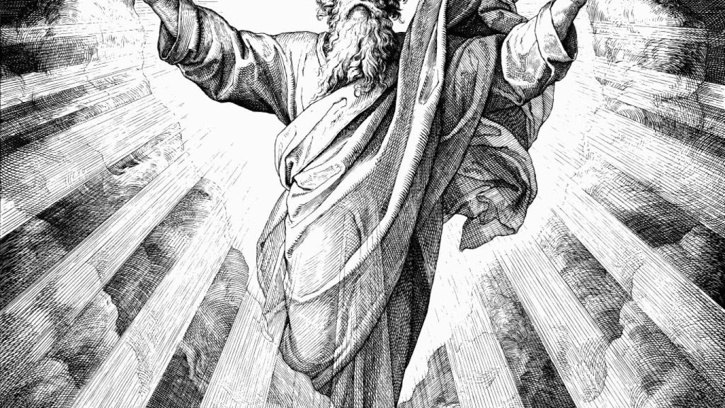 Representación gráfica de Dios. a