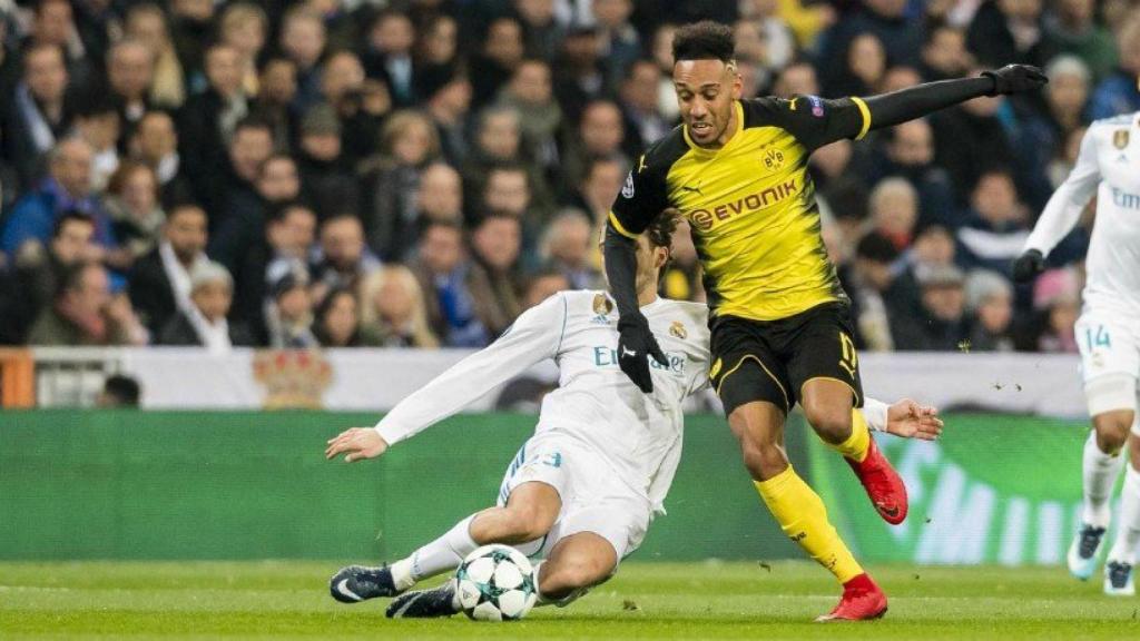 Aubameyang contra el Madrid. Foto Twitter (@BVB)