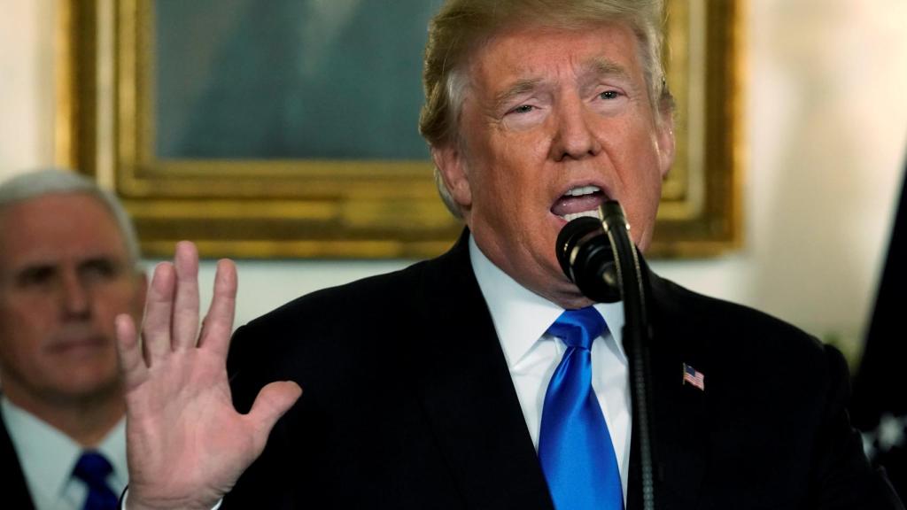 Trump durante un discurso en la Casa Blanca