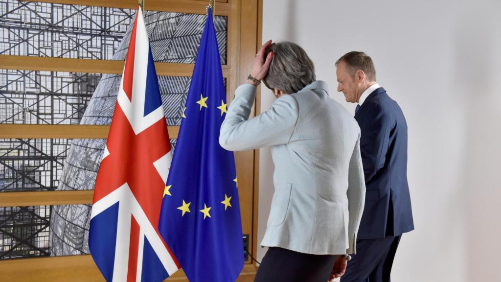 May se ha reunido también en Bruselas con Donald Tusk
