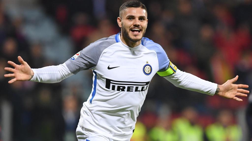 Icardi celebra un gol con el Inter.