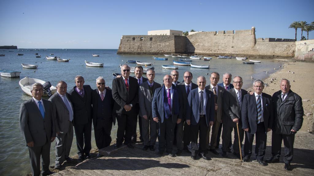 Testigos de Jehová que cumplieron condenas por insumisión al estado español en el interior del antiguo penal de Santa Catalina (Cádiz).