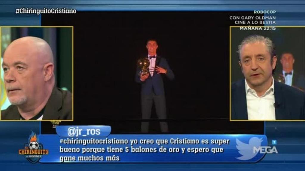 Duro se queja de los que no han votado a Cristiano. Foto: Twitter (@elchiringuitotv).
