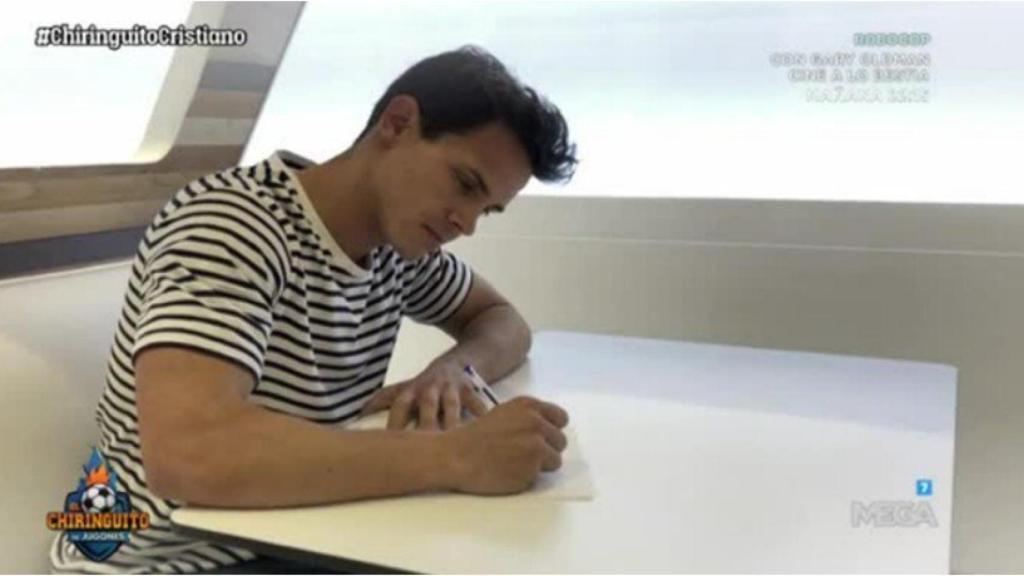 Edu Aguirre le escribe una carta a Cristiano Ronaldo. Foto Twitter (@elchiringuitotv)