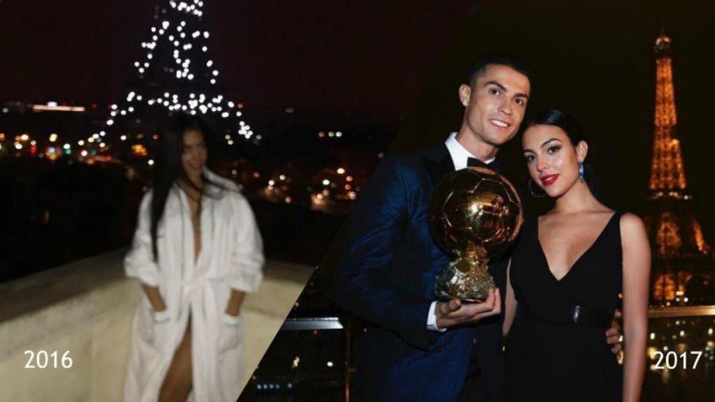 Georgina en el 2016 y en el 2017 con Cristiano