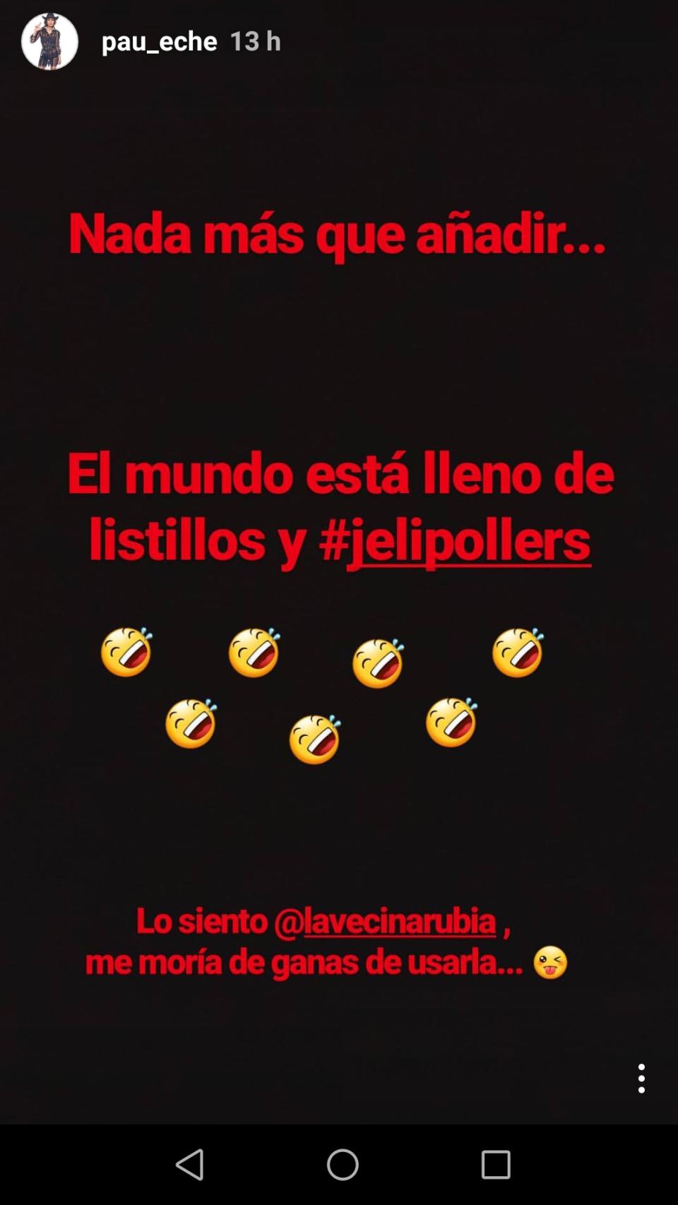 Captura del Instagram Stories de Paula Echevarría.