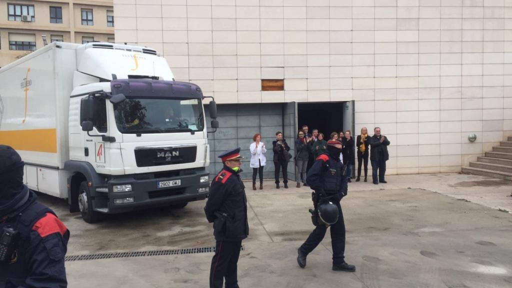 Los Mossos d'Esquadra en el lugar.