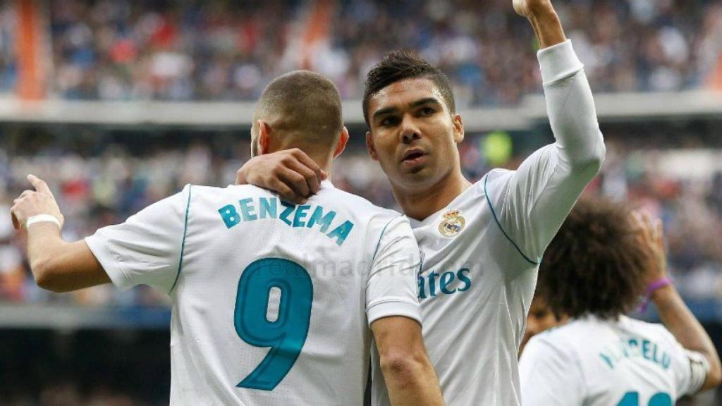 Casemiro y Benzema, en el Real Madrid - Málaga