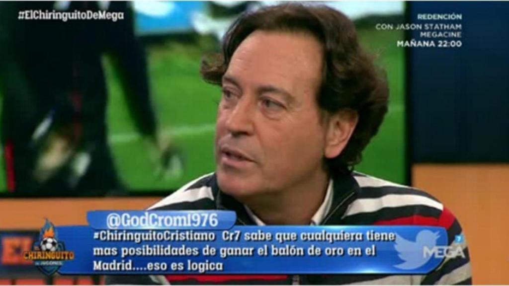 Pipi Estrada en El Chiringuito. Foto: Twitter (@elchiringuitotv)