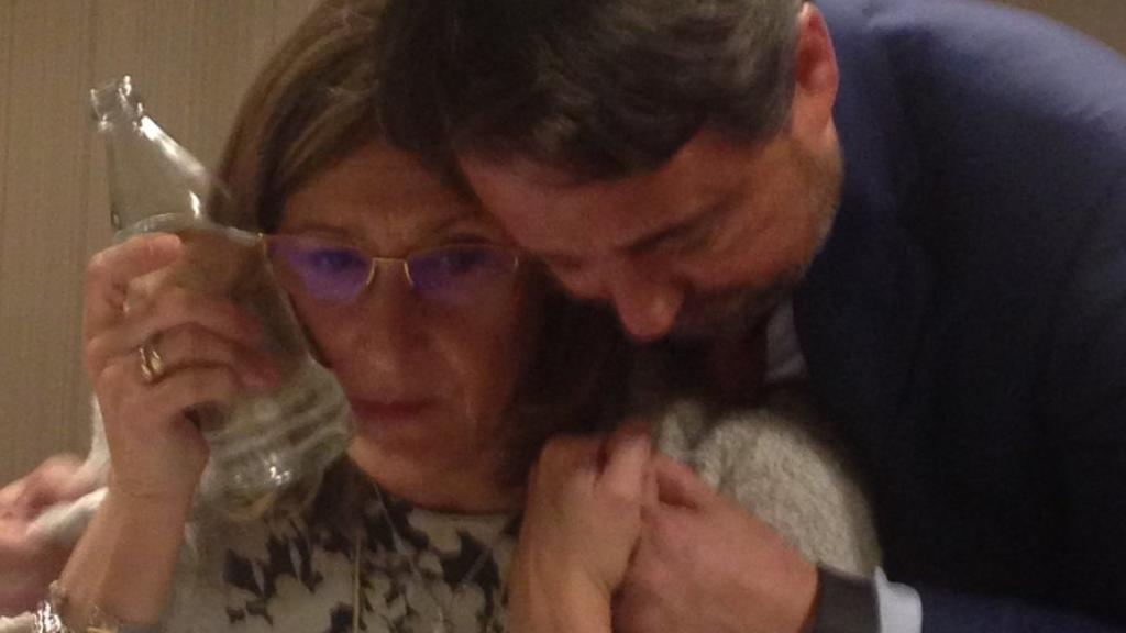 Sonia Gumpert, momentos después de su agresión.